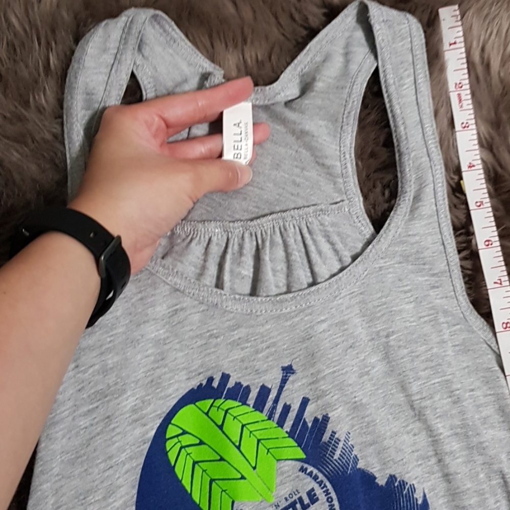 Gray Racer Back Flowy Running Tank Top - Picture 3 of 3